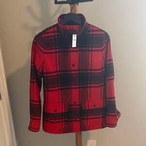 NEW! Talbots Red & Black Plaid Button Jacket